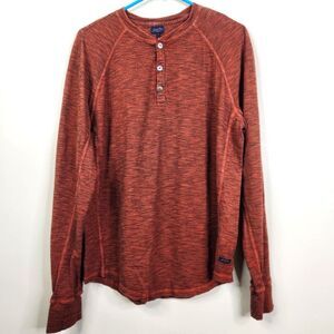 Good Man Brand Long Sleeve Cotton Henley Tee Shirt Large